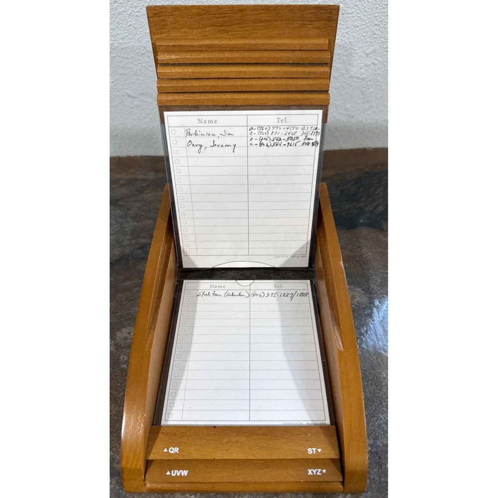 Levenger Fine Wooden Address File Catalog Index Defect